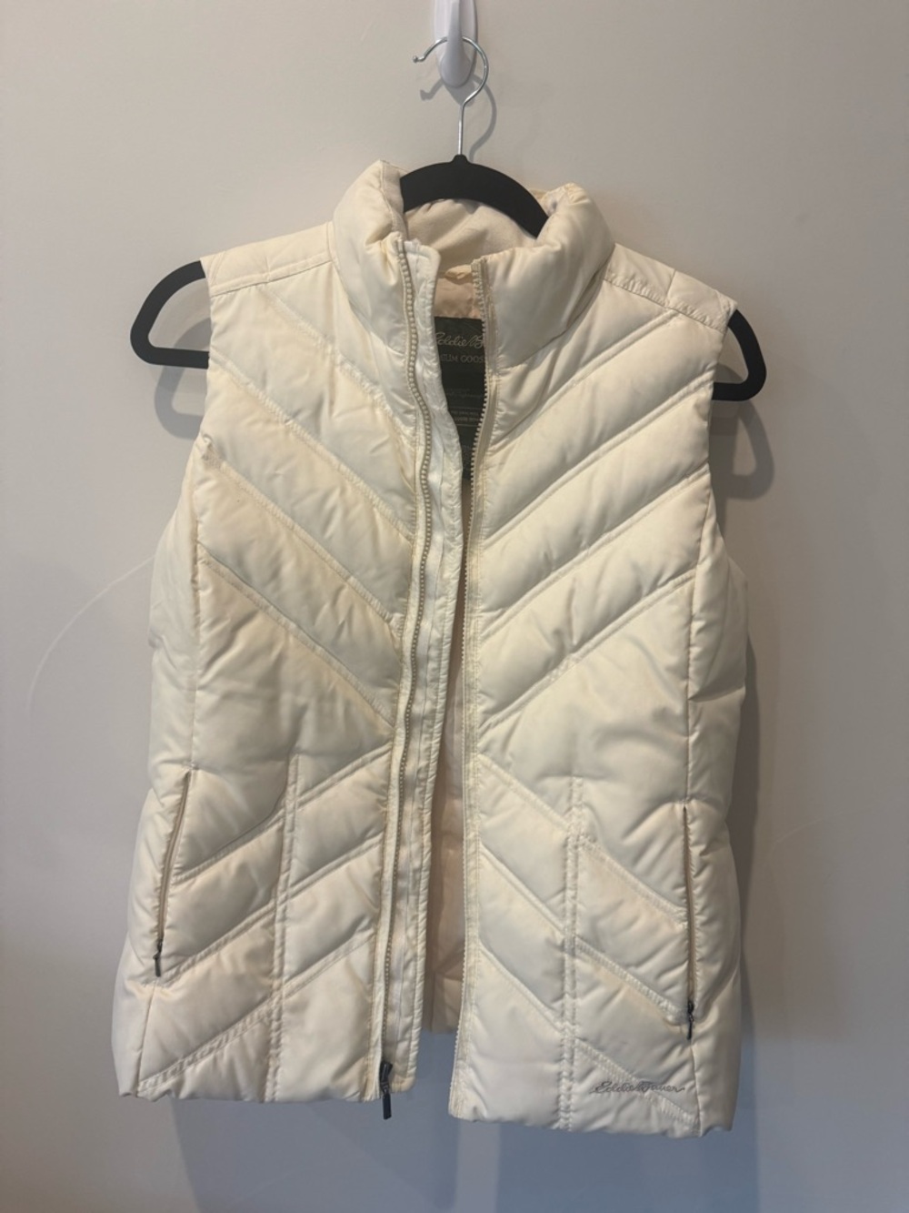 Eddie Bauer Off-White Quilted Puffer Vest